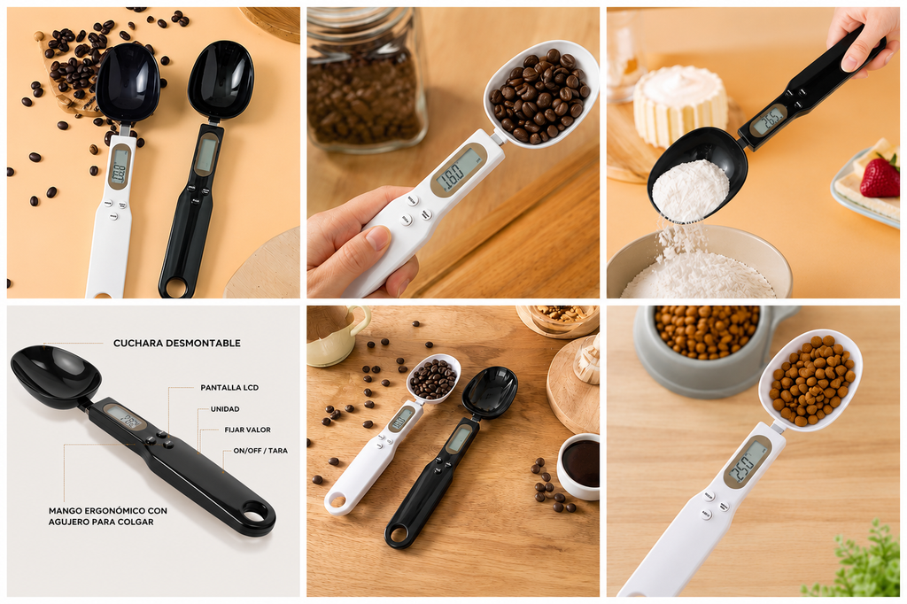 Kuvora ZeroGuess™ — Cuchara Báscula Digital de Precisión